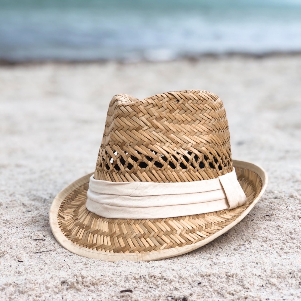 ‘Vanilla Beige’ Natural Straw Fedora Hat